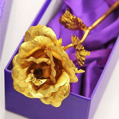 Luxury Decorative Gold Plated Artificial Golden Rose with Premium Box