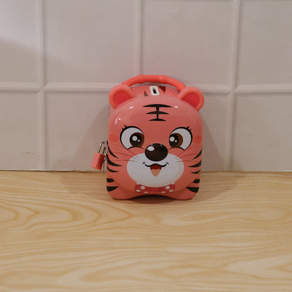 Cute Design Metal Piggy Bank with Lock and Key (1 Pc, Mix Design)