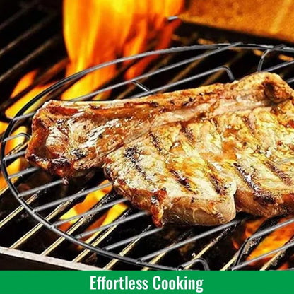 Kitchen Square Stainless Steel Roaster Jali, Barbecue Grill with Wooden Handle
