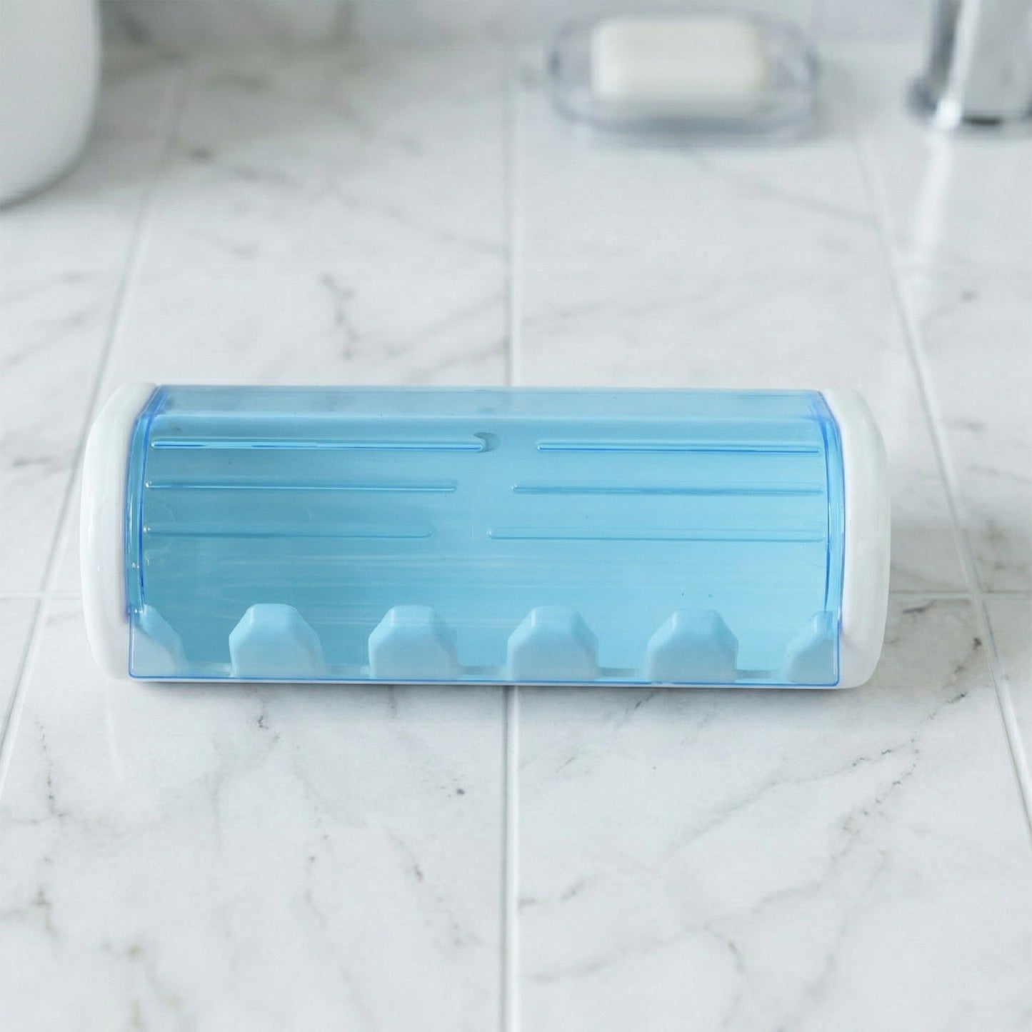 Wall Mounted Toothbrush Holder with Protective Cover (1 Pc)