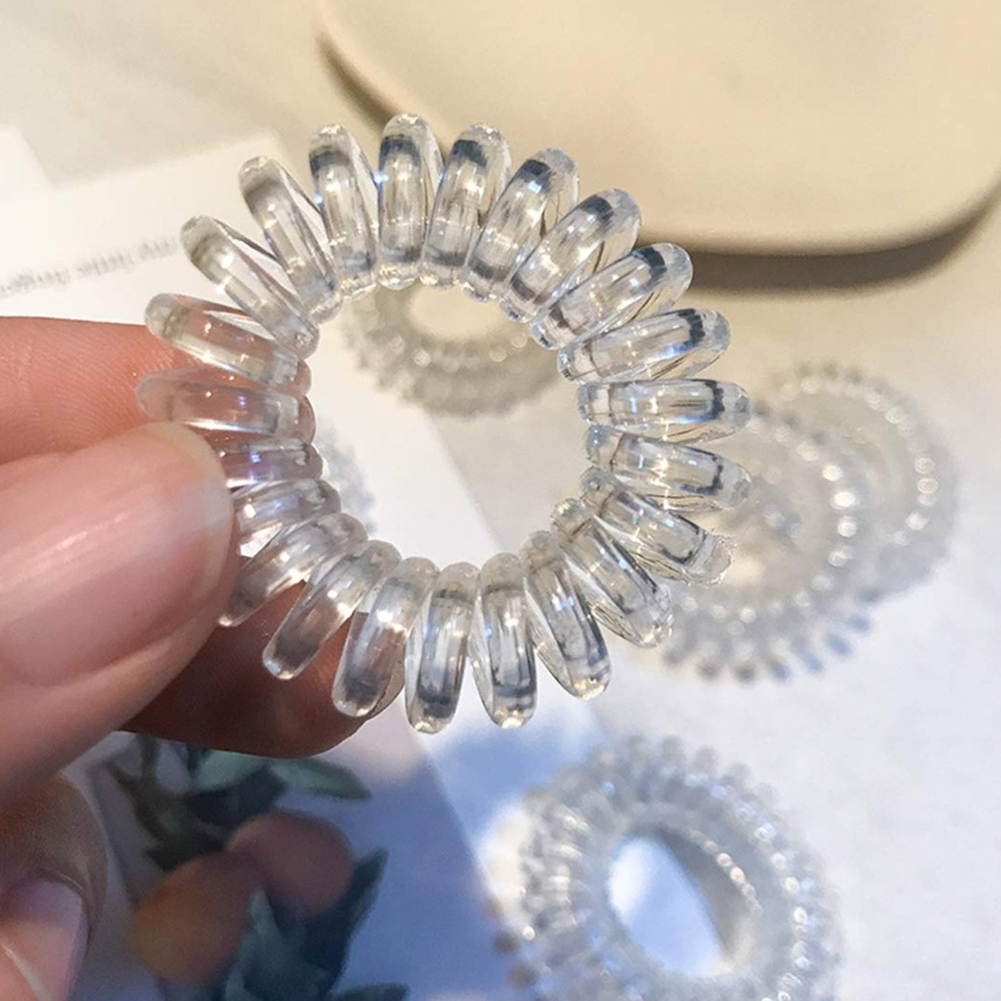 strong transparent hair ties