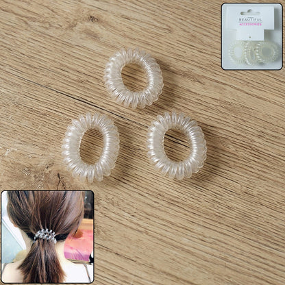 transparent spiral hair ties