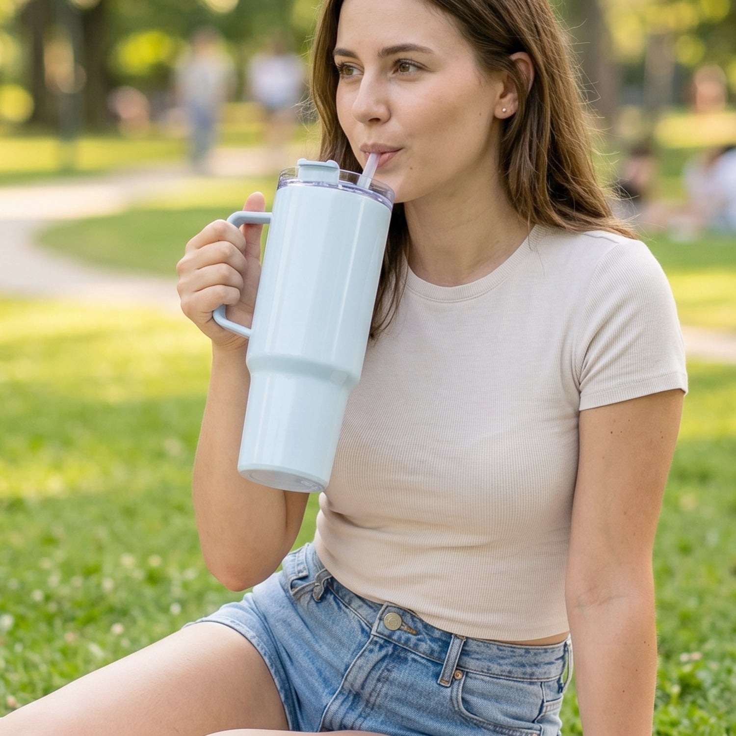 portable giant drink tumbler for outdoor use