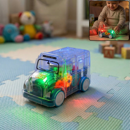Kids transparent school bus toy