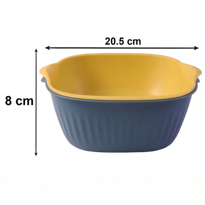 2 in 1 Multipurpose Plastic Washing Bowl with Drain Basket (1 Pc)
