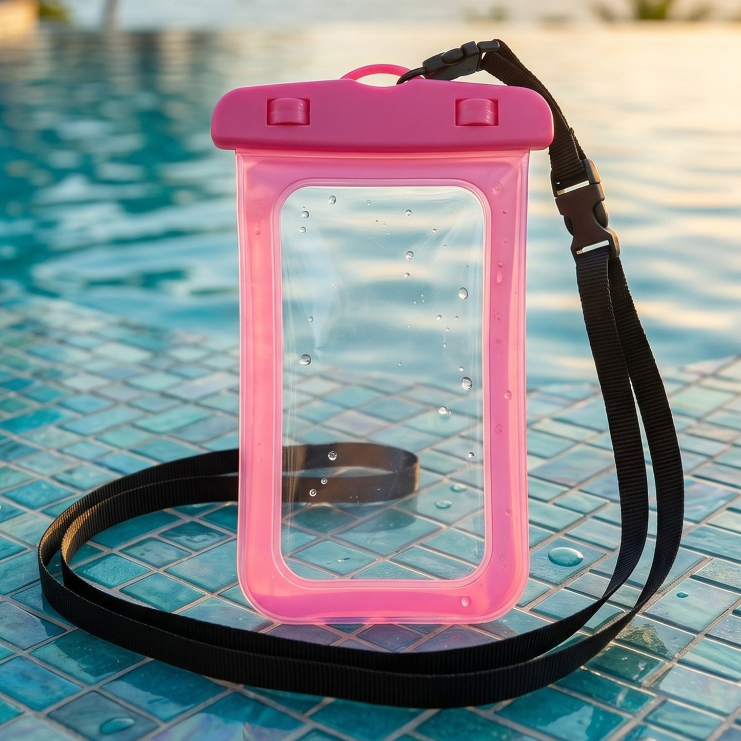 Pink waterproof phone case underwater shot