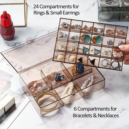 2-layer acrylic storage box for earrings nail art 24 small and 6 large grids India