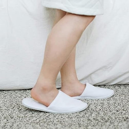 White Soft Sole Open Toe Slippers