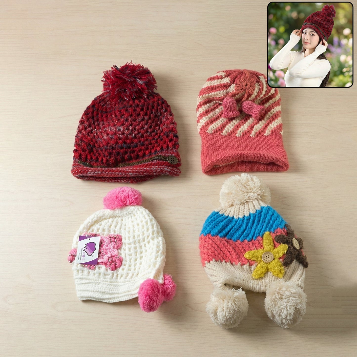 stylish knitted winter hat design