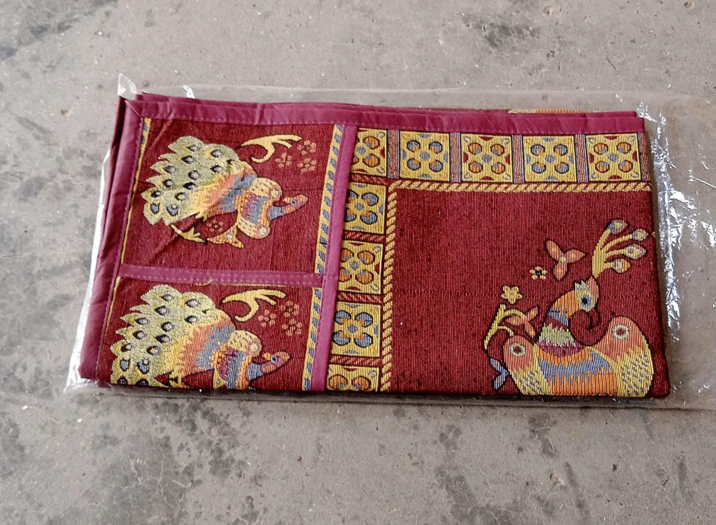 Cotton Fridge Top Cover with Side Pockets for Home Decor (100×60 CM)