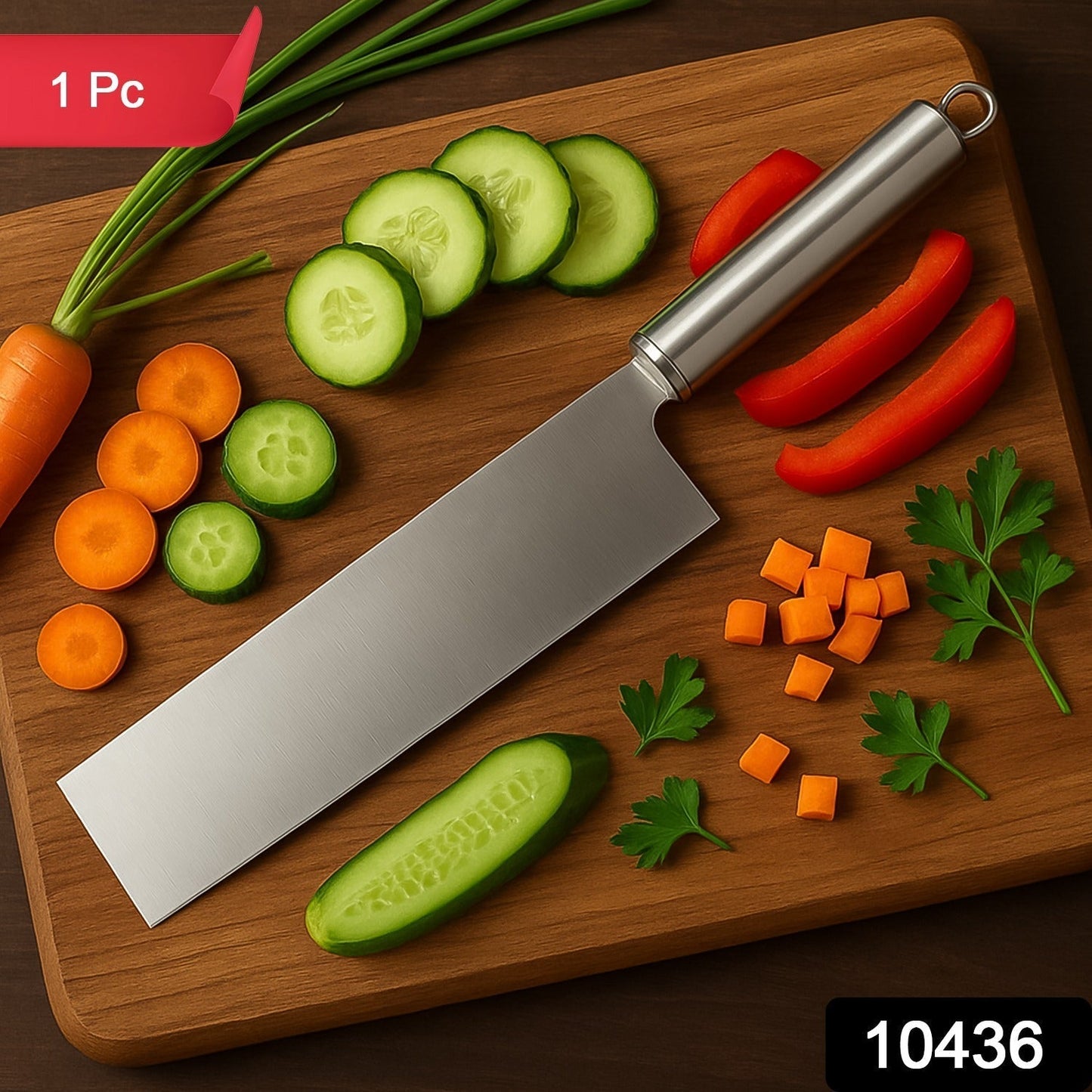  Stainless Steel Vegetable Cleaver Knife - in-use lifestyle shot