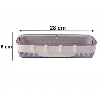 Stylish Bathroom Wall Shelf – 1 Pc, Multi-Purpose Storage Organizer with Hooks