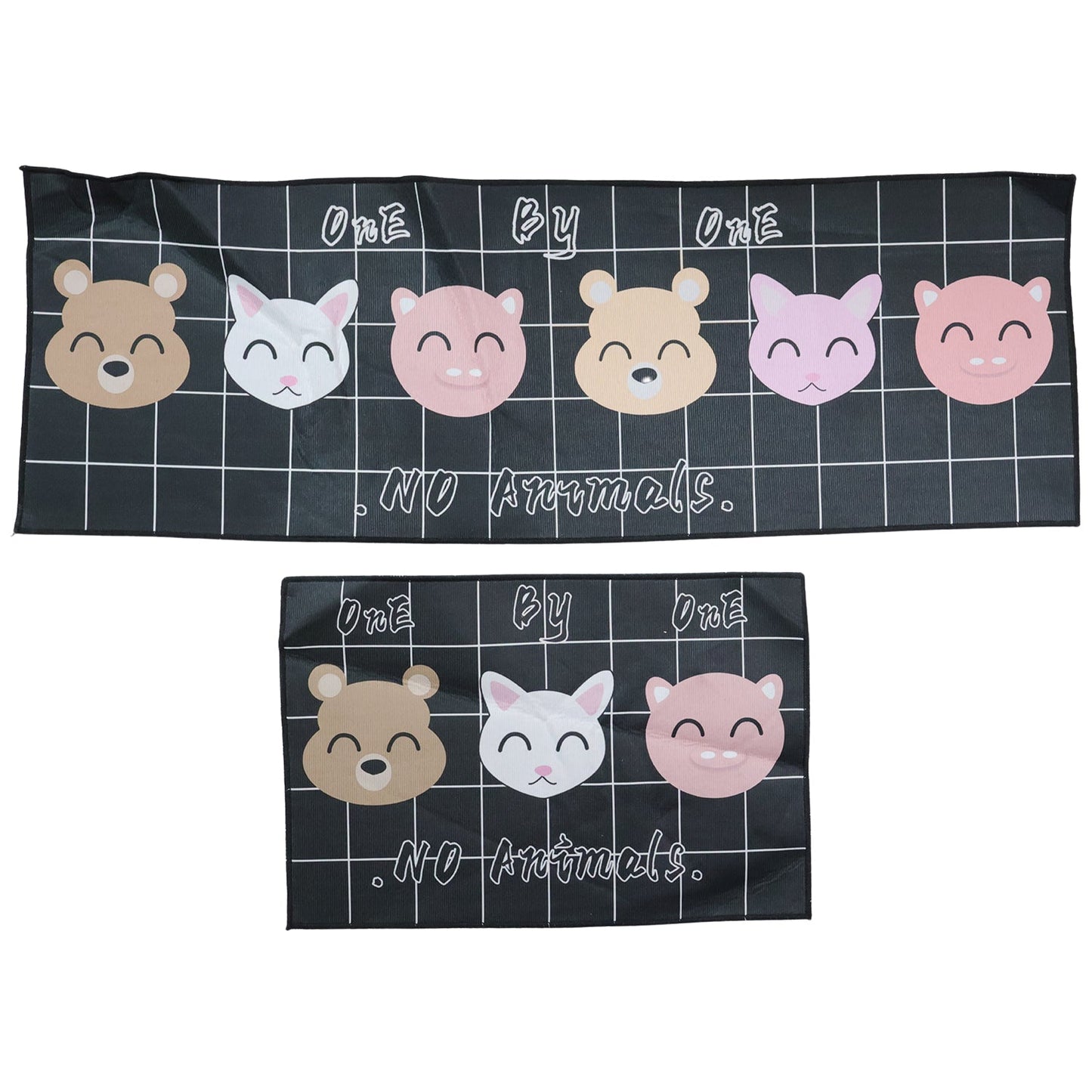 soft floor mat set with printed design