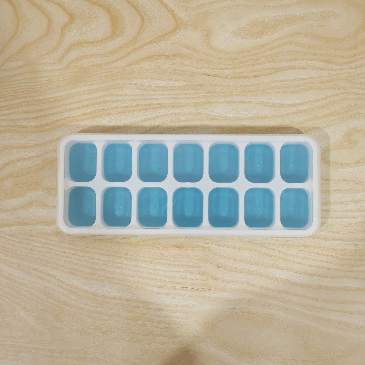 Multipurpose Plastic Ice Cube Tray With Lid (1 Pc, 14 Gride / Blue)