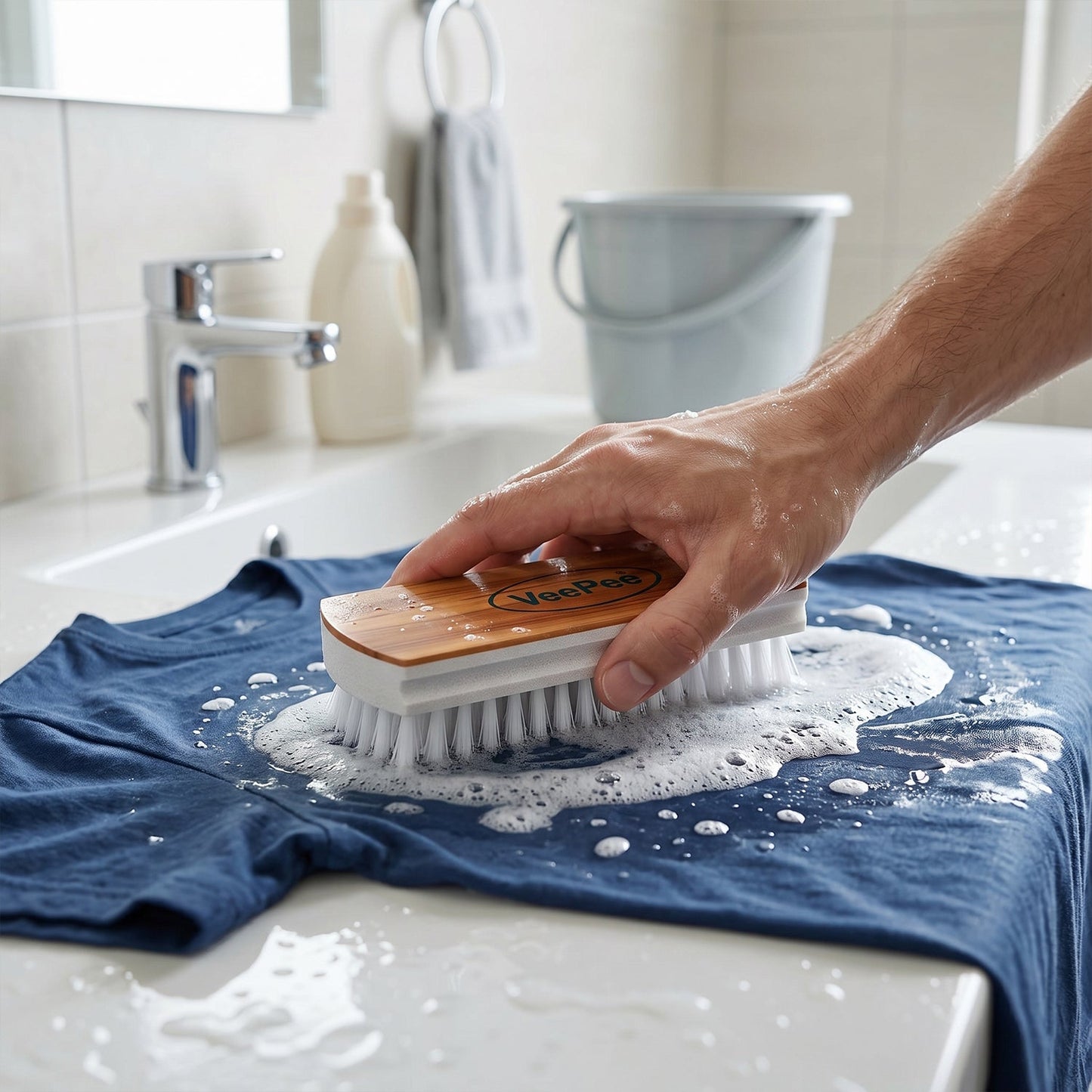 VeePee Heavy-Duty Cloth Washing Brush (1 Pc)