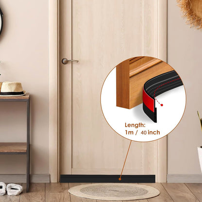  1 Meter Self-Adhesive Silicone Door Bottom Seal Strip - alternative angle