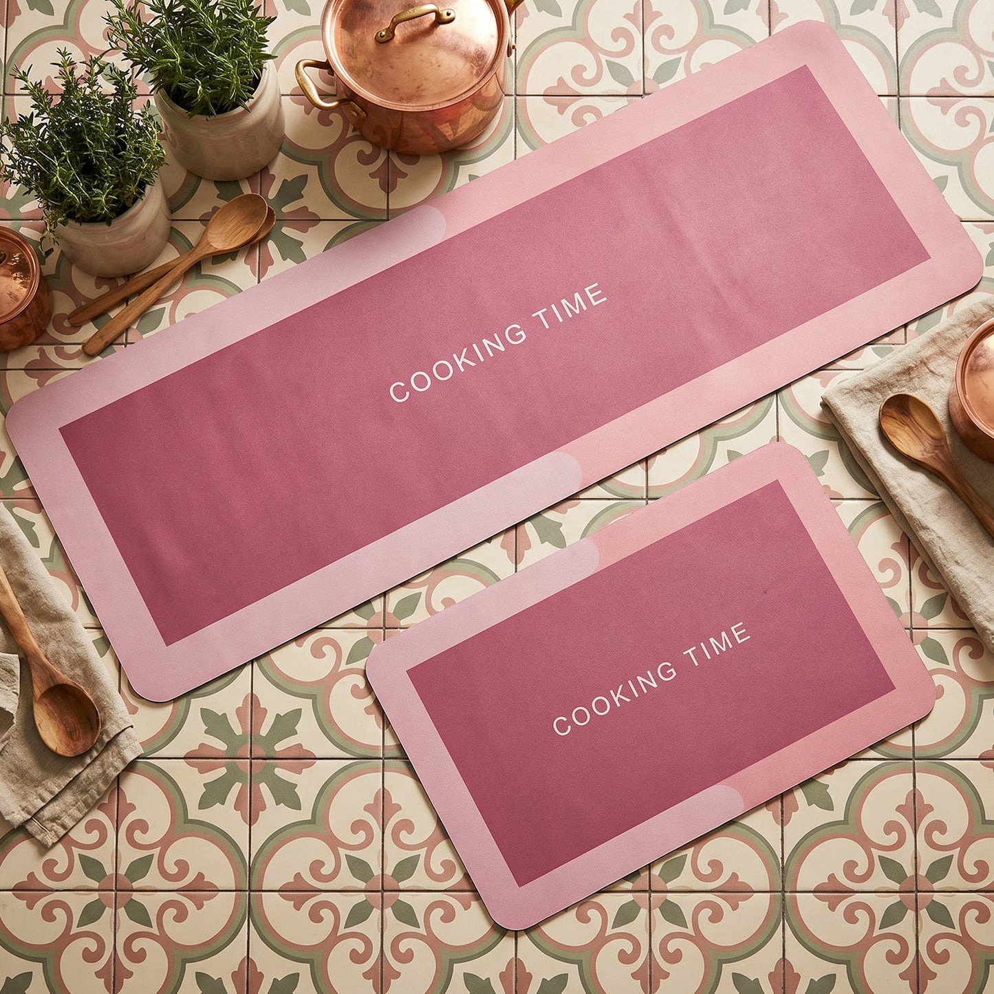 soft absorbent floor mat set for kitchen area