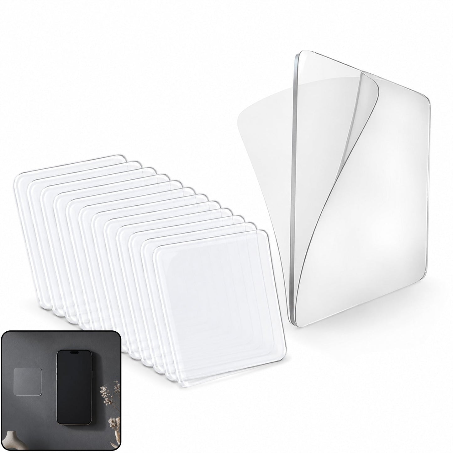 Double Side Sticker Transparent Nano Adhesive Gel Pad 48x48mm 80 Pc Main