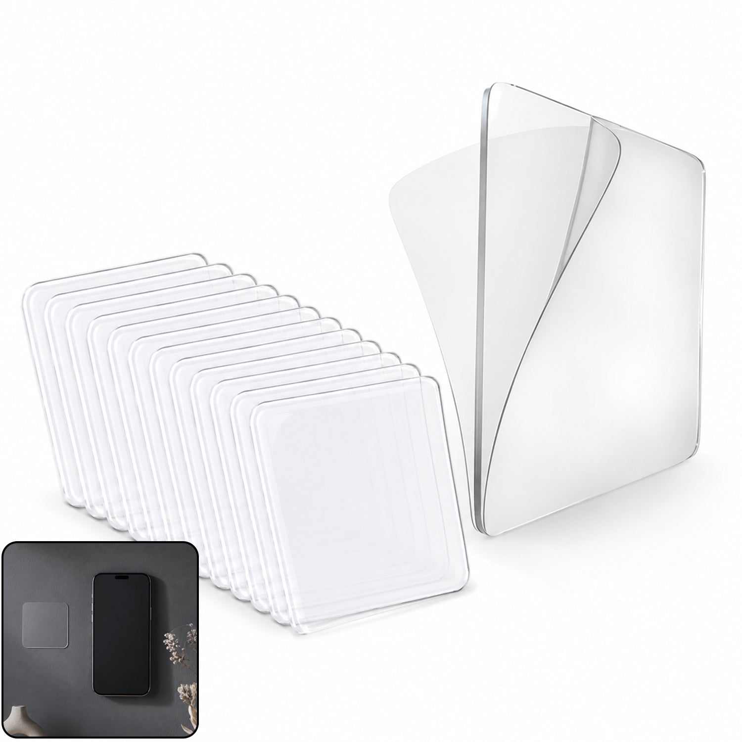 Double Side Sticker Transparent Nano Adhesive Gel Pad 48x48mm 80 Pc Main