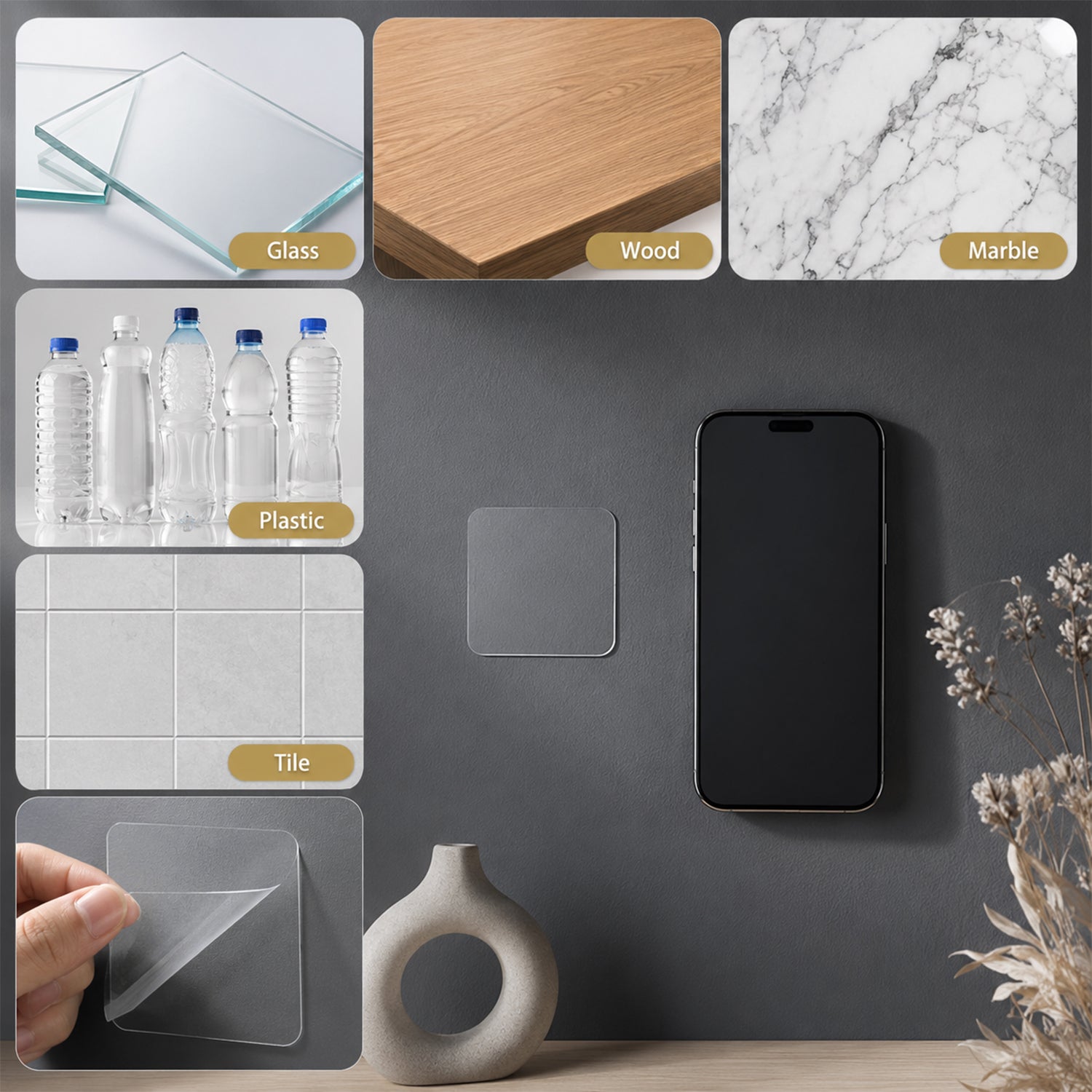Double Side Sticker Surface Compatibility Glass Wood Marble Plastic Tile