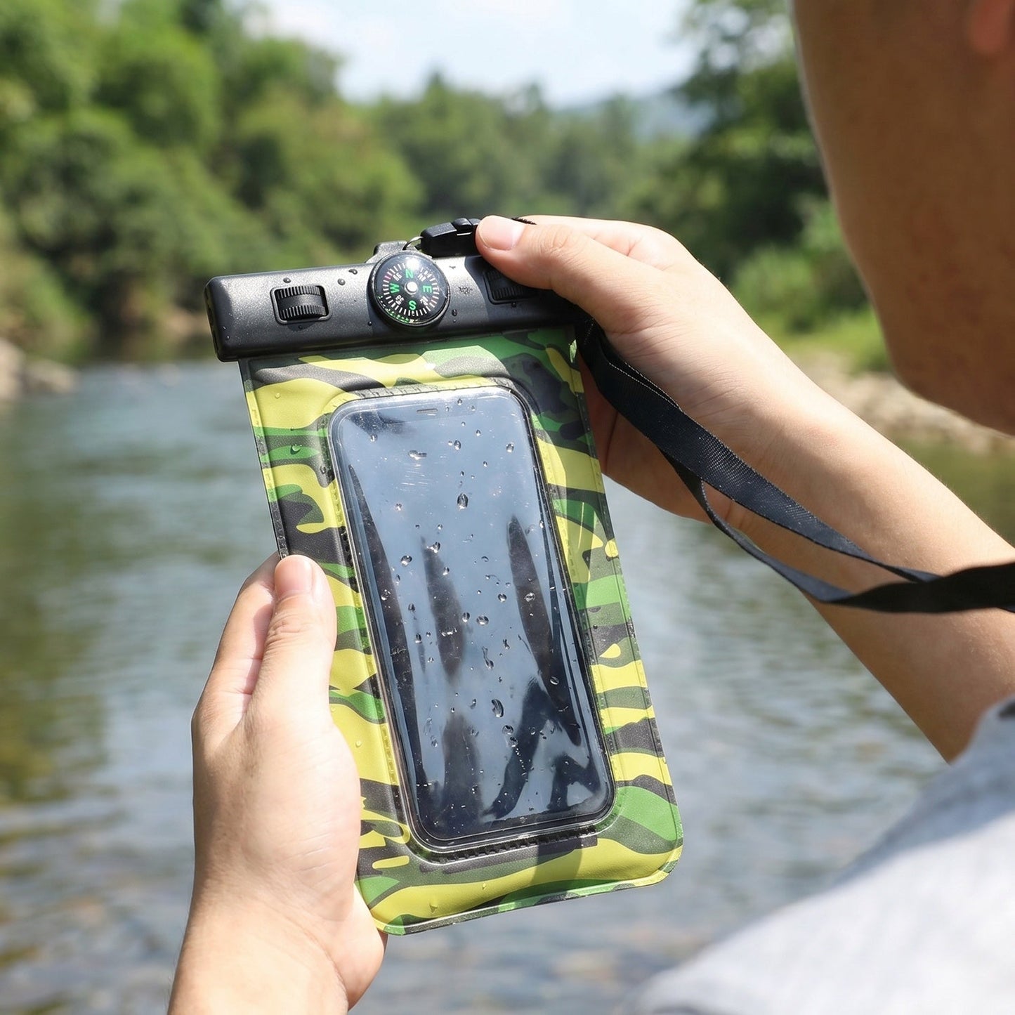 Waterproof case color variants display