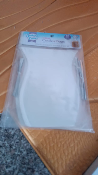 Clear Cookie Bags, Gift Bag Clear Flat Treat Bags (25 Pcs Set)