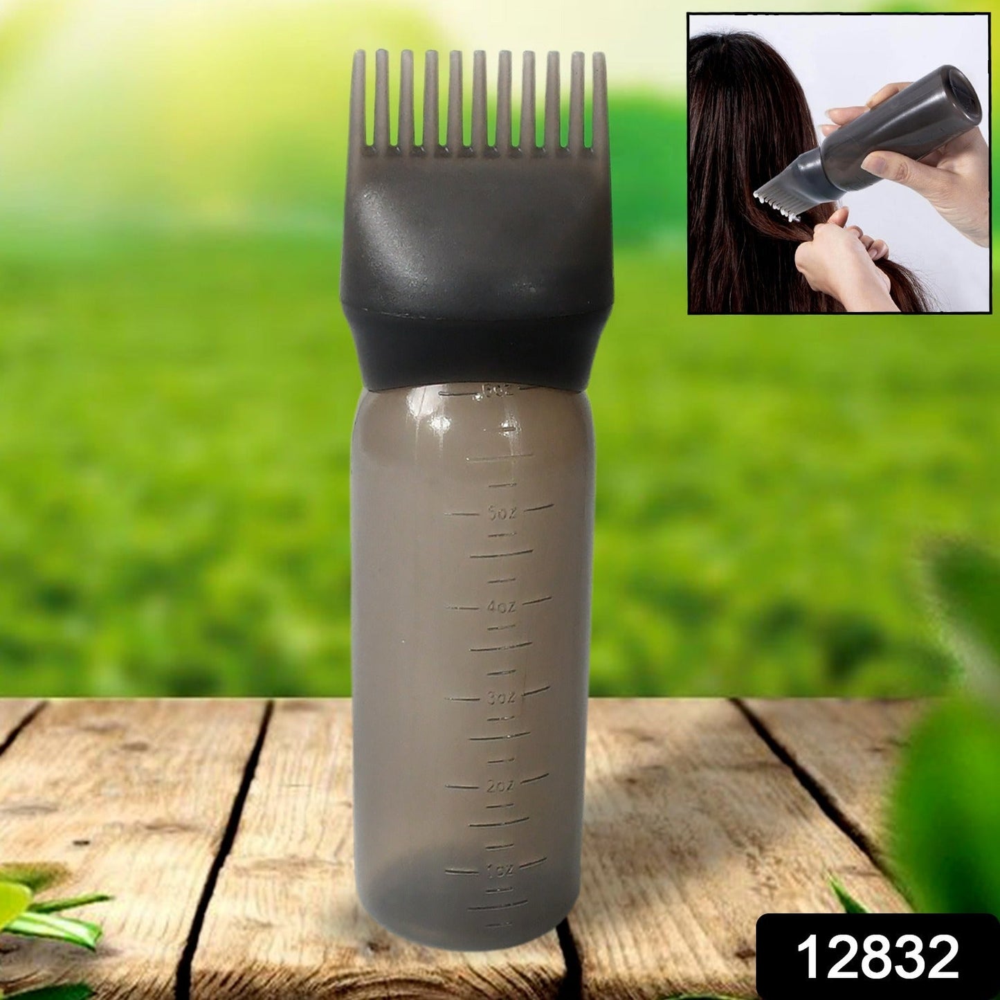 Comb Applicator Bottle, Hair Oil Applicator Bottle for Hair Dye Bottle Applicator Brush with Graduated Scale, Professional Brush Applicator Comb Hairdressing Coloring Styling Tool (1 Pc), Hair accessories