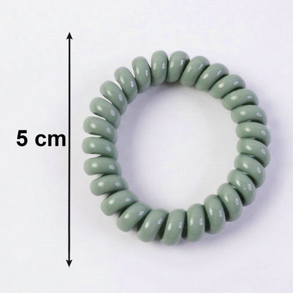 Soft Stretchable Telephone Wire Style Hair Bands Set (1 Pc)
