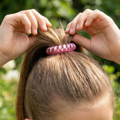 Soft Stretchable Telephone Wire Style Hair Bands Set (1 Pc, Mix Color)