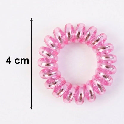 Soft Stretchable Telephone Wire Style Hair Bands Set (1 Pc, Mix Color)