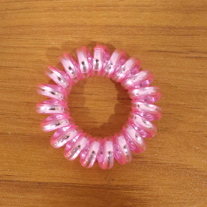 Soft Stretchable Telephone Wire Style Hair Bands Set (1 Pc, Mix Color)