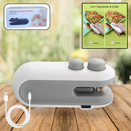  Mini Bag Sealer, 2 in 1 Seal & Cutter Heat Sealers - in-use lifestyle shot