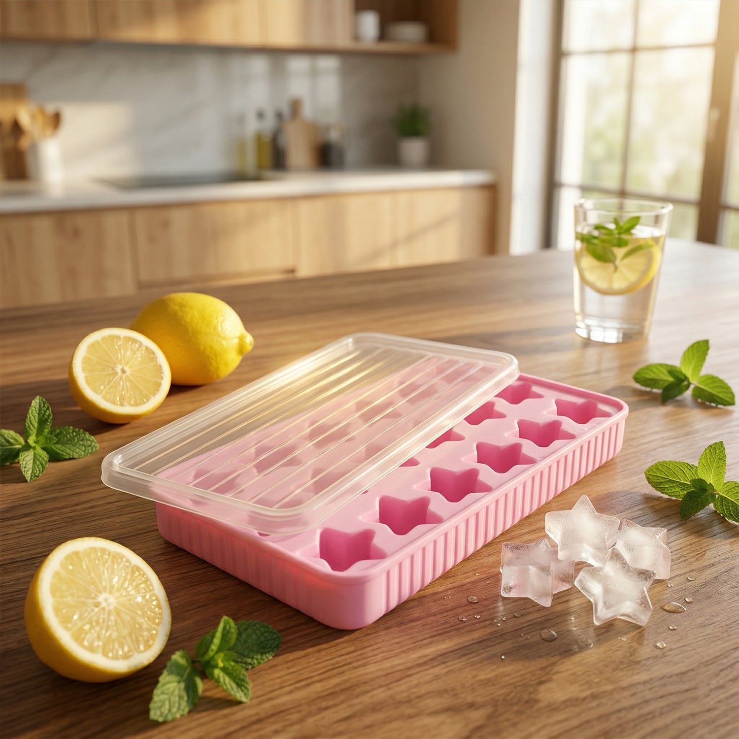 plastic ice tray with lid for freezer use