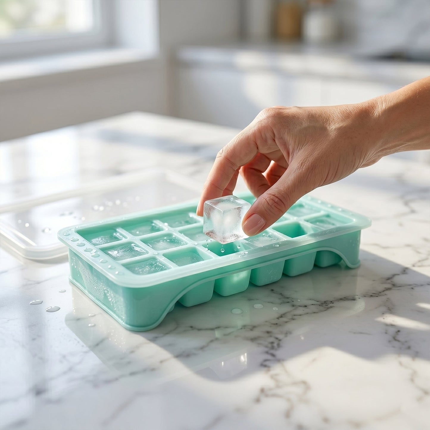 plastic ice tray with lid for freezer use