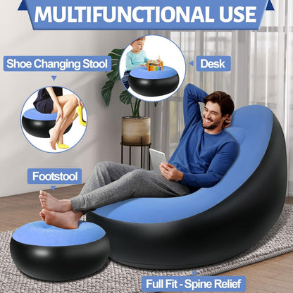 Portable Air Sofa with Foot Stool