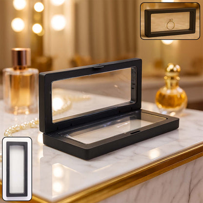 Transparent jewellery display box 18x7cm floating frame for rings India