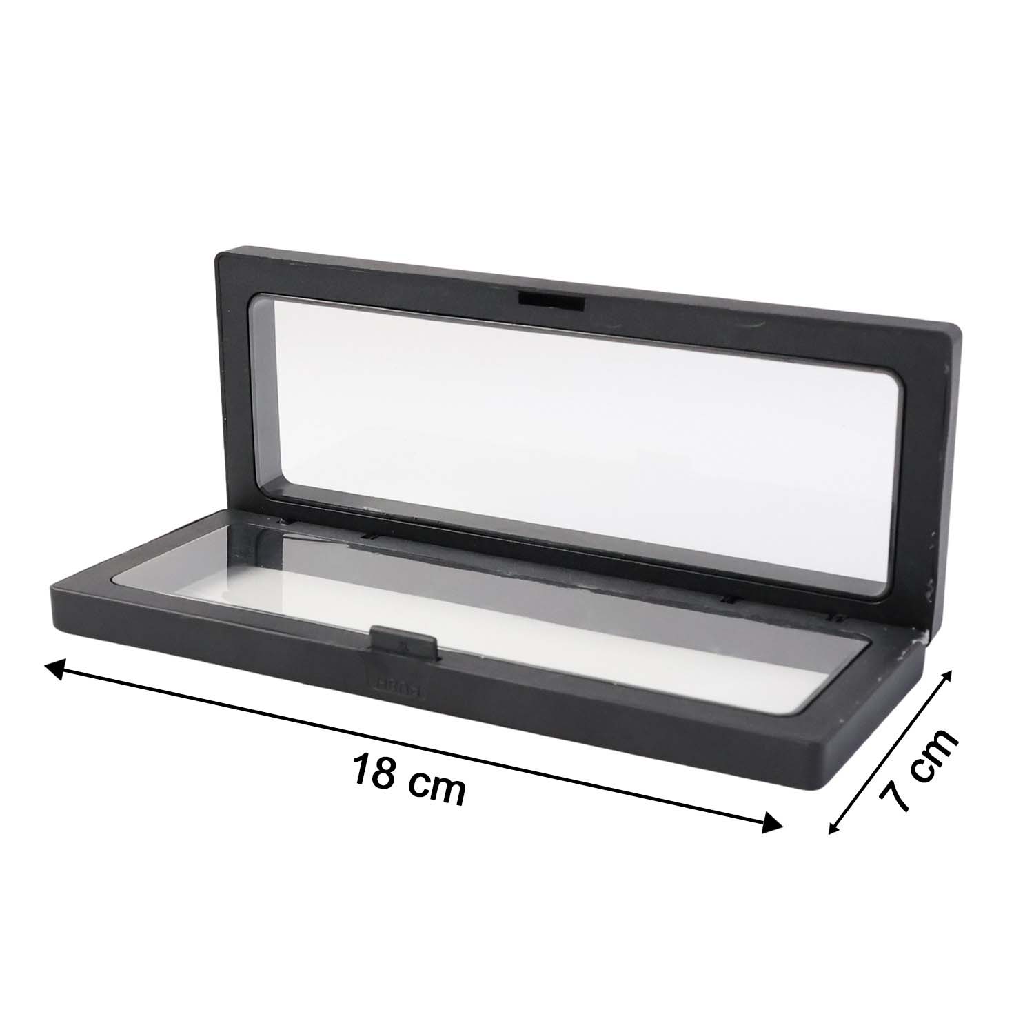 Transparent display box 18x7cm side view India