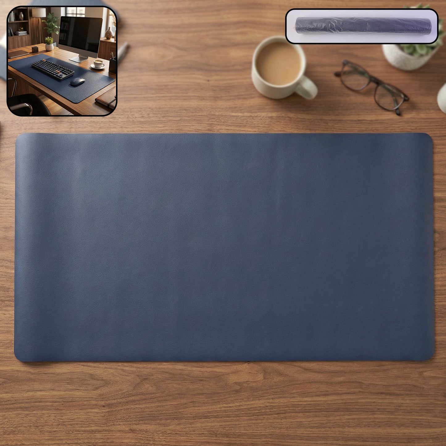Leather finish desk mat