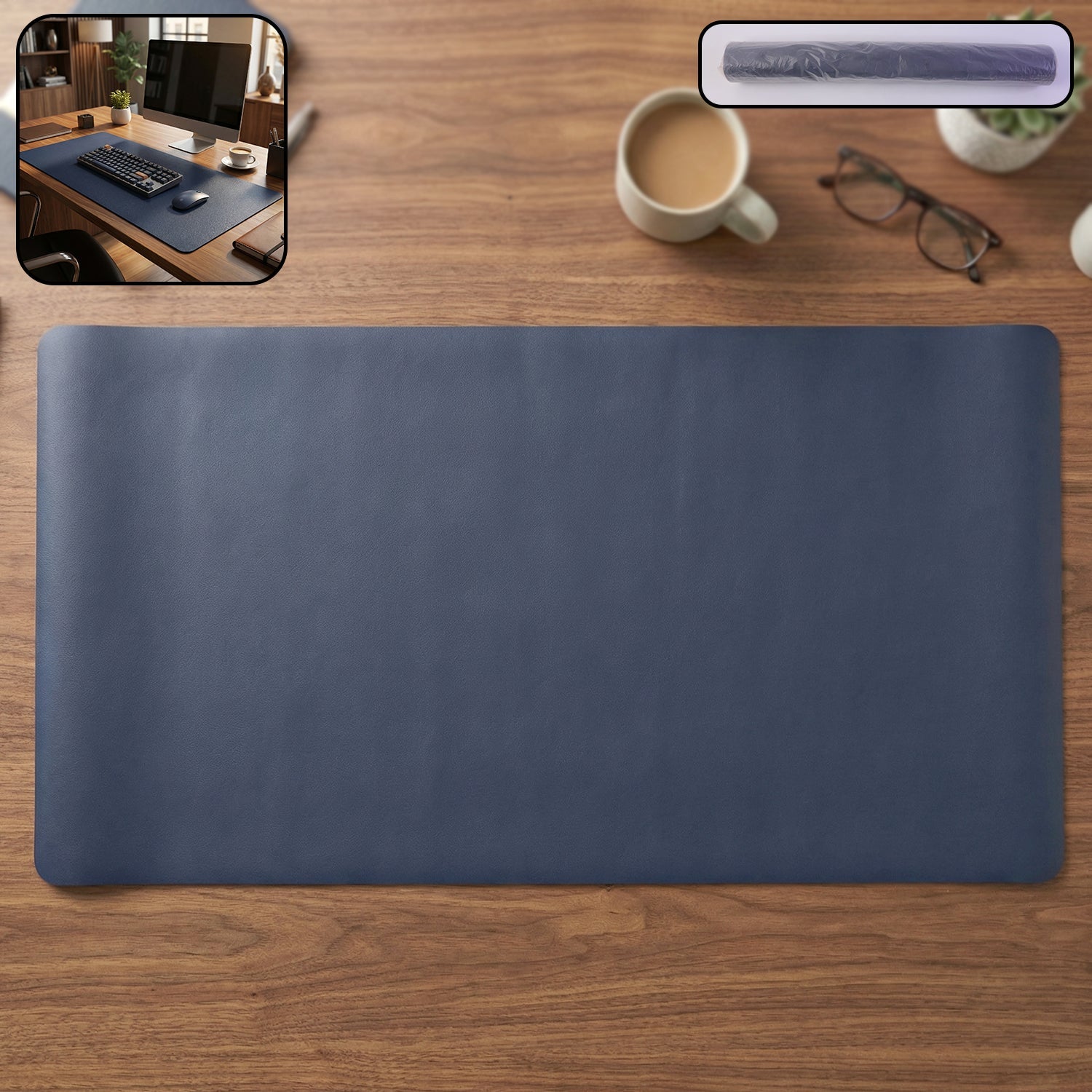 Leather finish desk mat