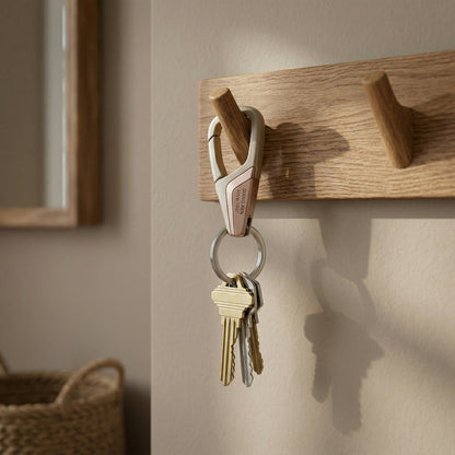 Premium Heavy Duty Metal Key Holder with Locking Carabiner Clip (1 Pc)