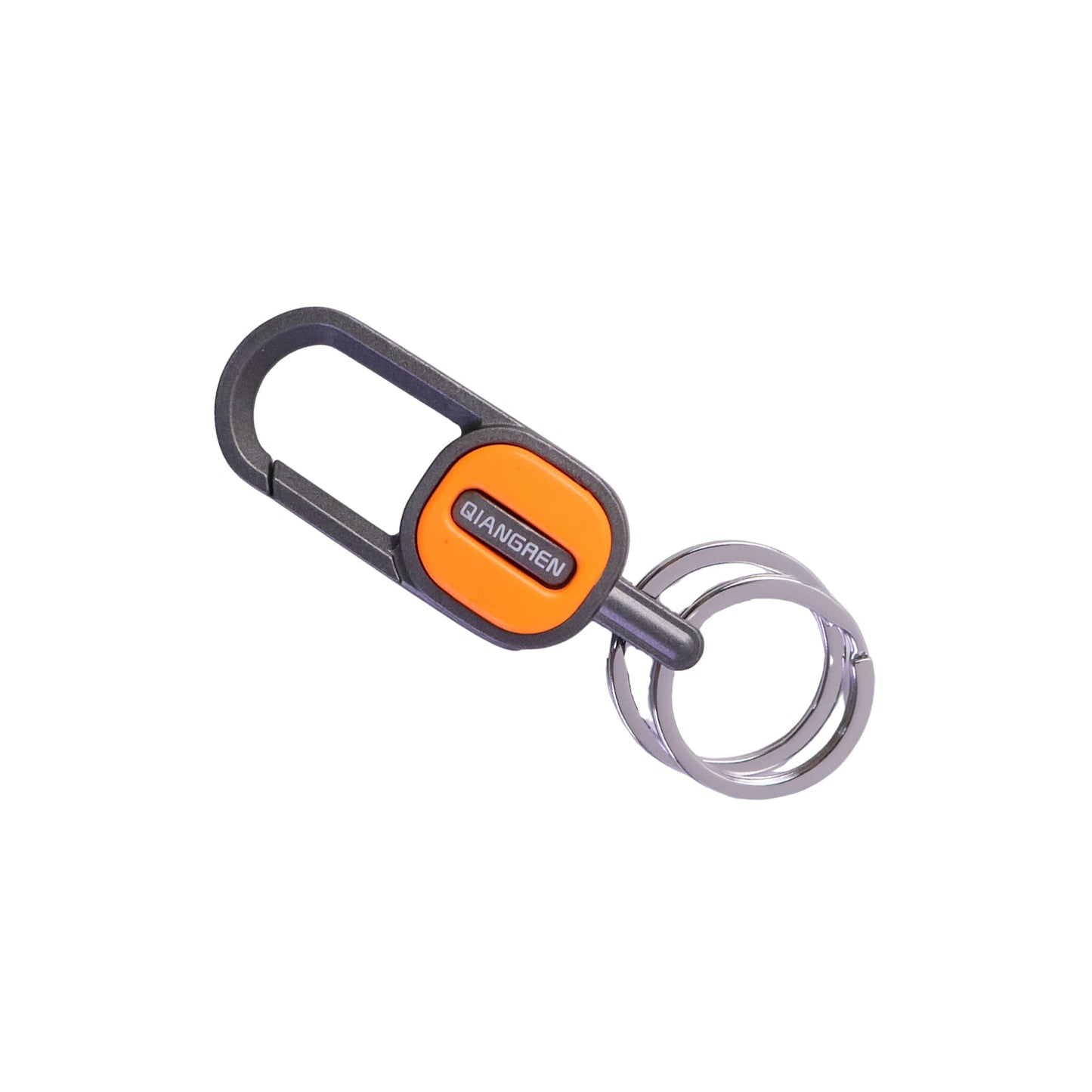 Premium Heavy Duty Push Lock Metal Keychain with Dual Ring (1 Pc)