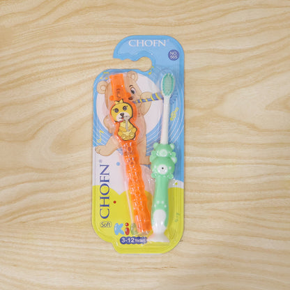 Kids Toothbrush with Cute Cartoon Whistle Toy Set (2 Pc Set)