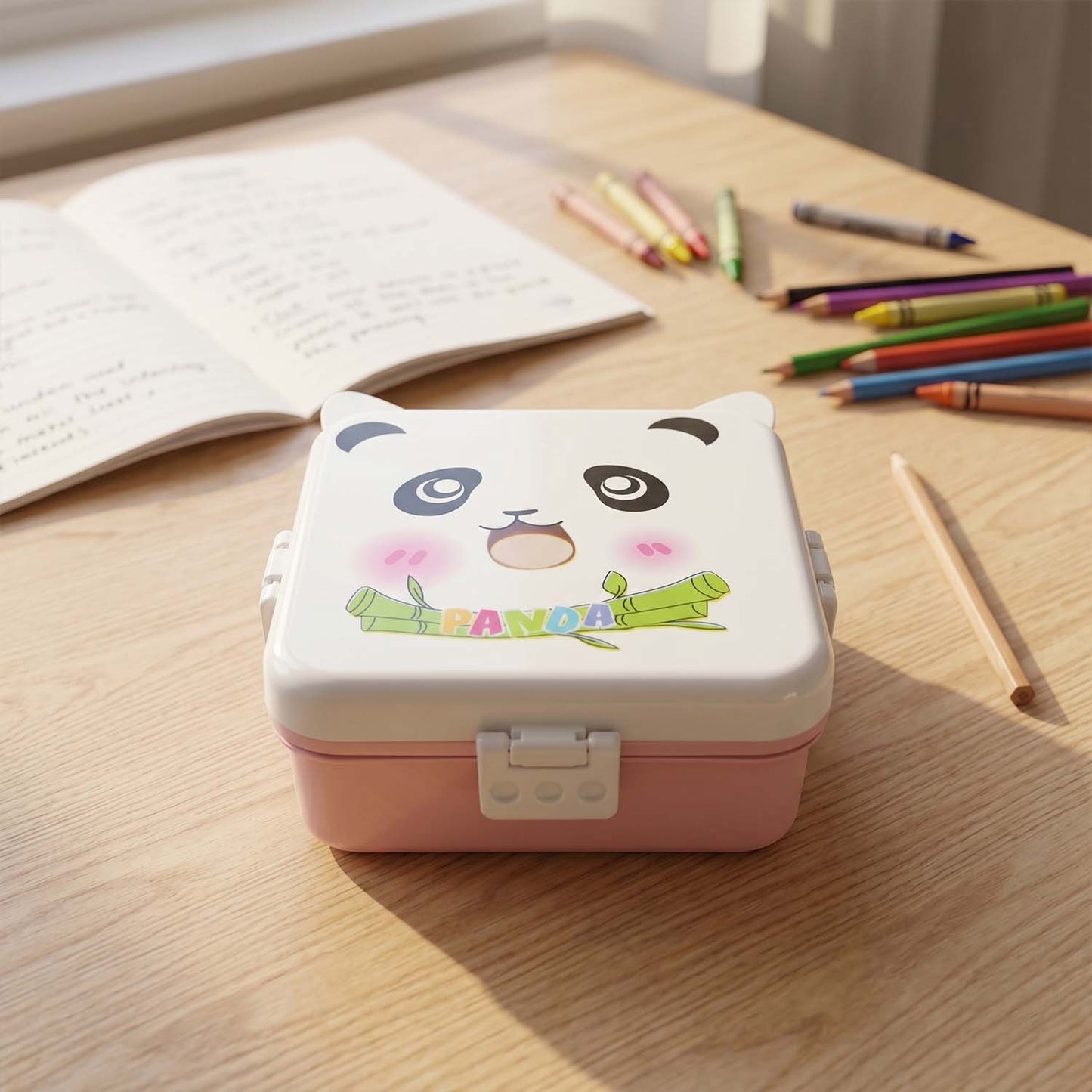 plastic panda lunch box kids