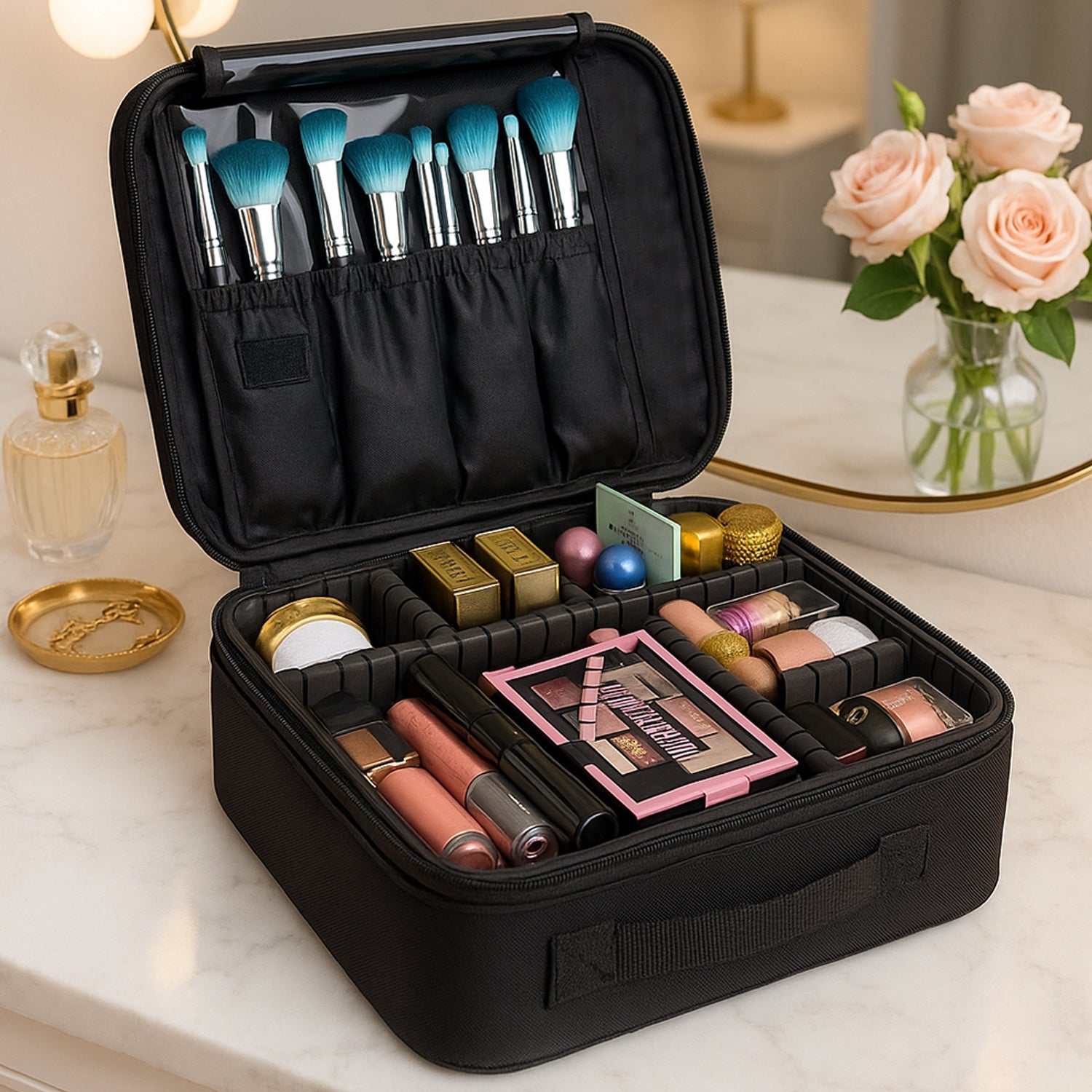 LED makeup storage box with mirror closed view India