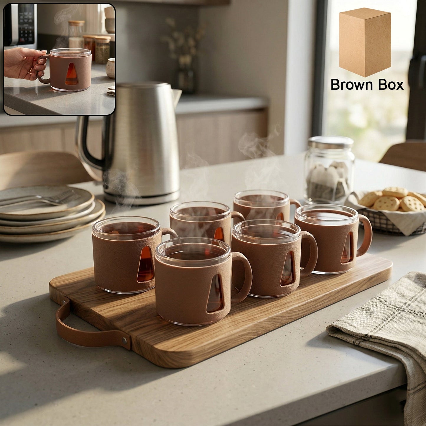 Premium Round Tea Cup Set (6 Pc Set)
