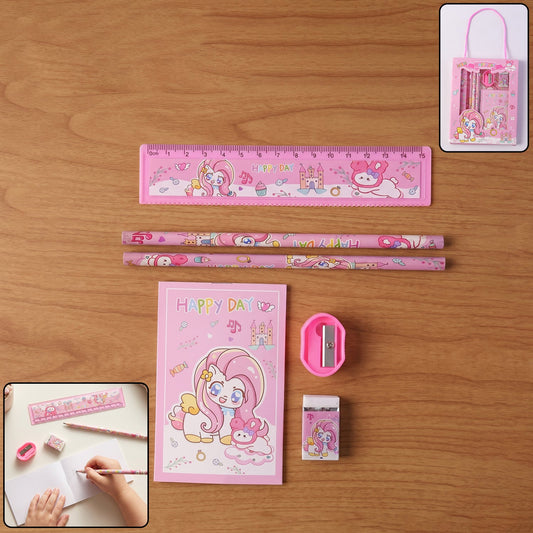 cartoon unicorn stationery set