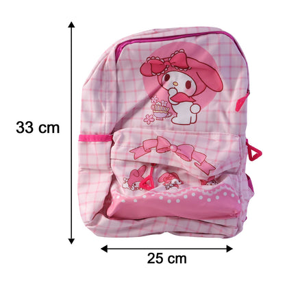 Cute Bow and Bunny Design Backpack – (1 Pc, 13 Inch)