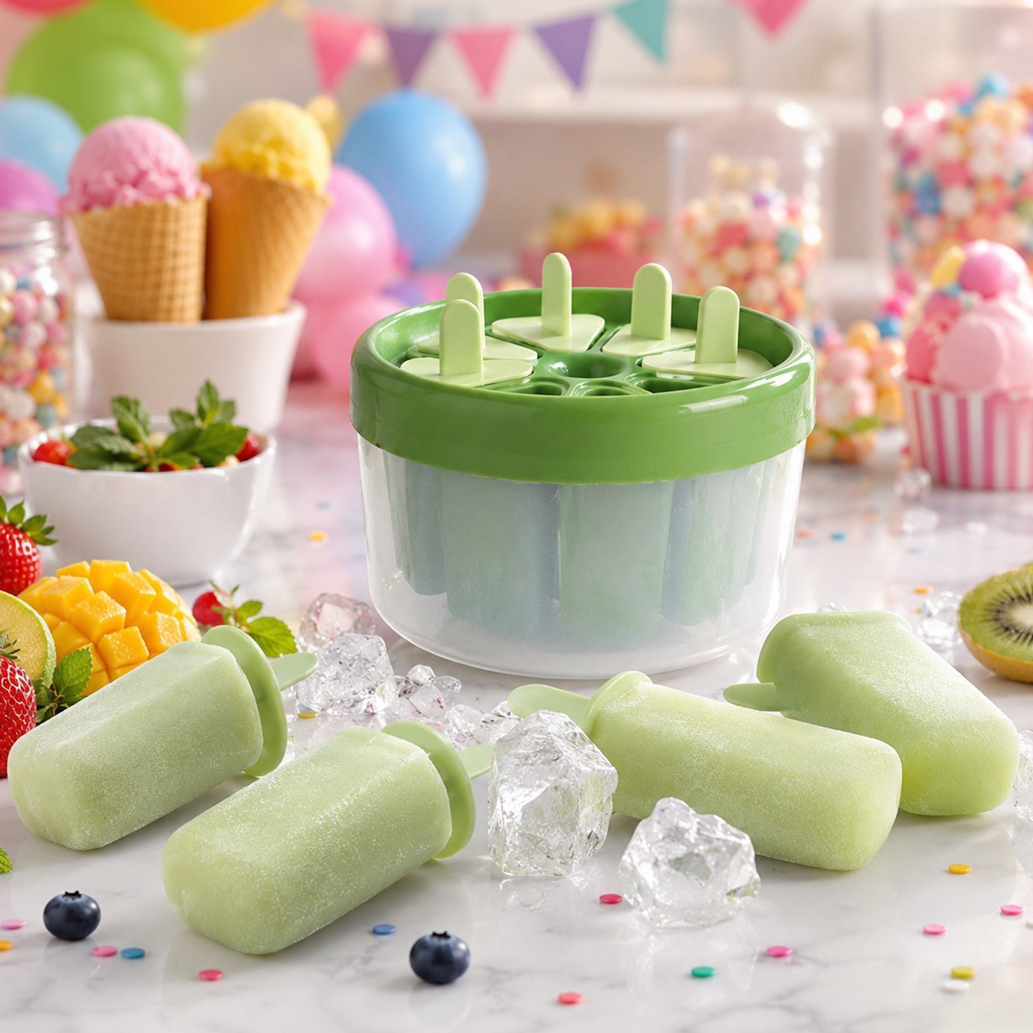 Plastic Ice Candy Popsicle Maker Party Scene