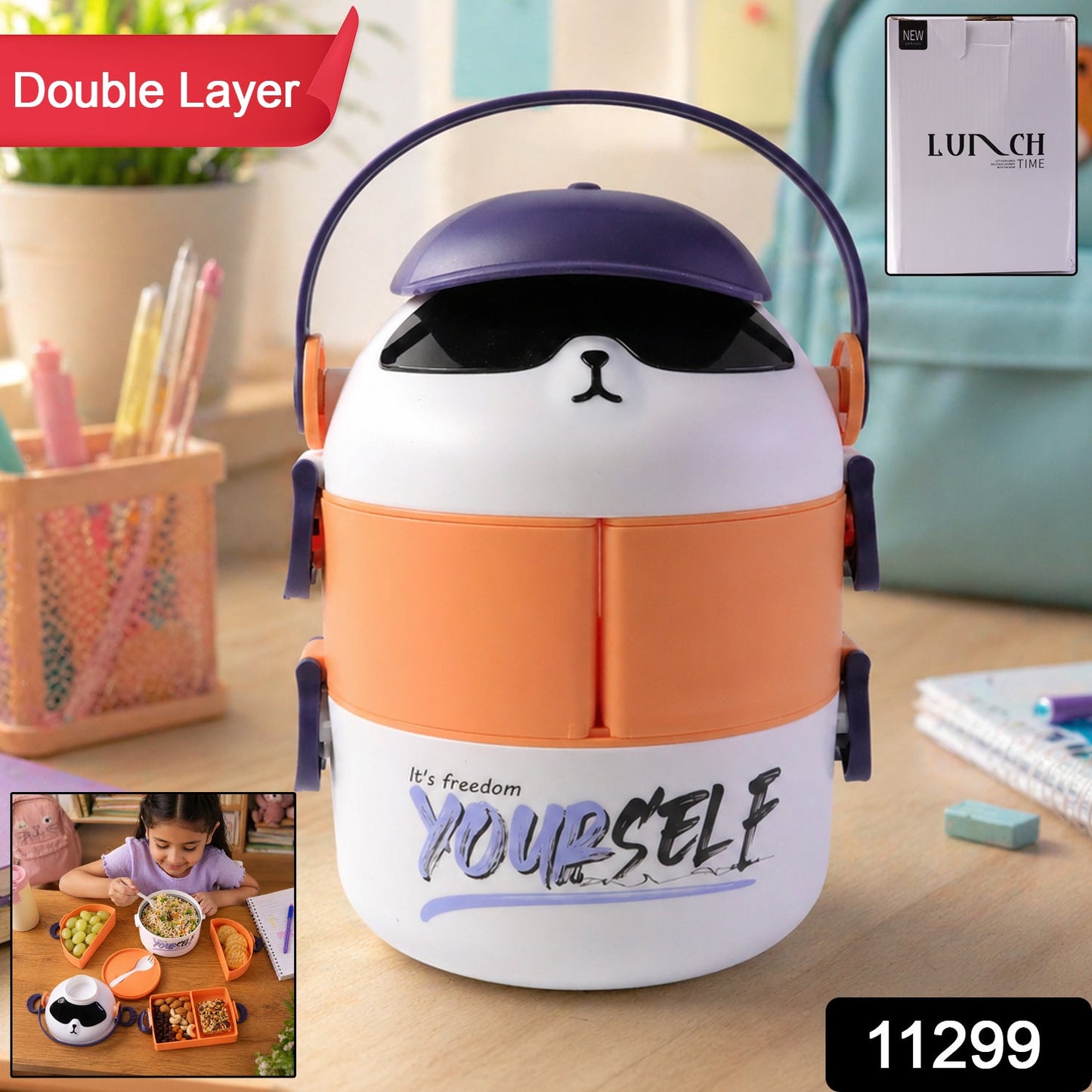 durable plastic lunch box cartoon