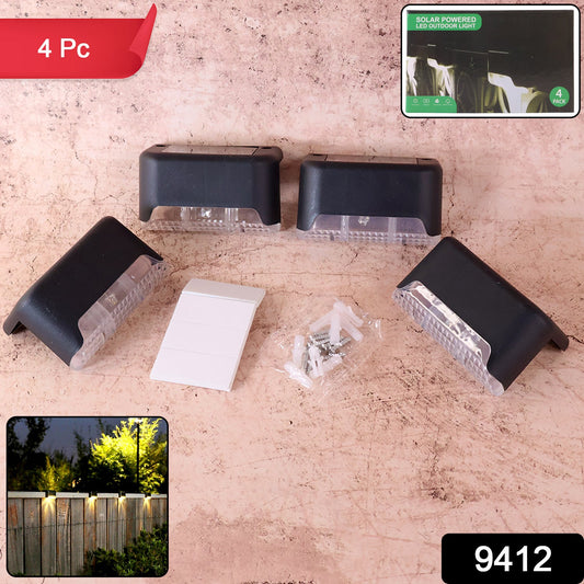  4-Piece Solar Waterproof Garden Stair Railing Lights - in-use lifestyle shot